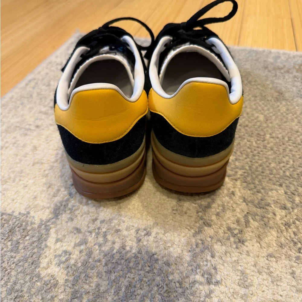 adidas Gazelle Platform Sneakers in Black and Yellow